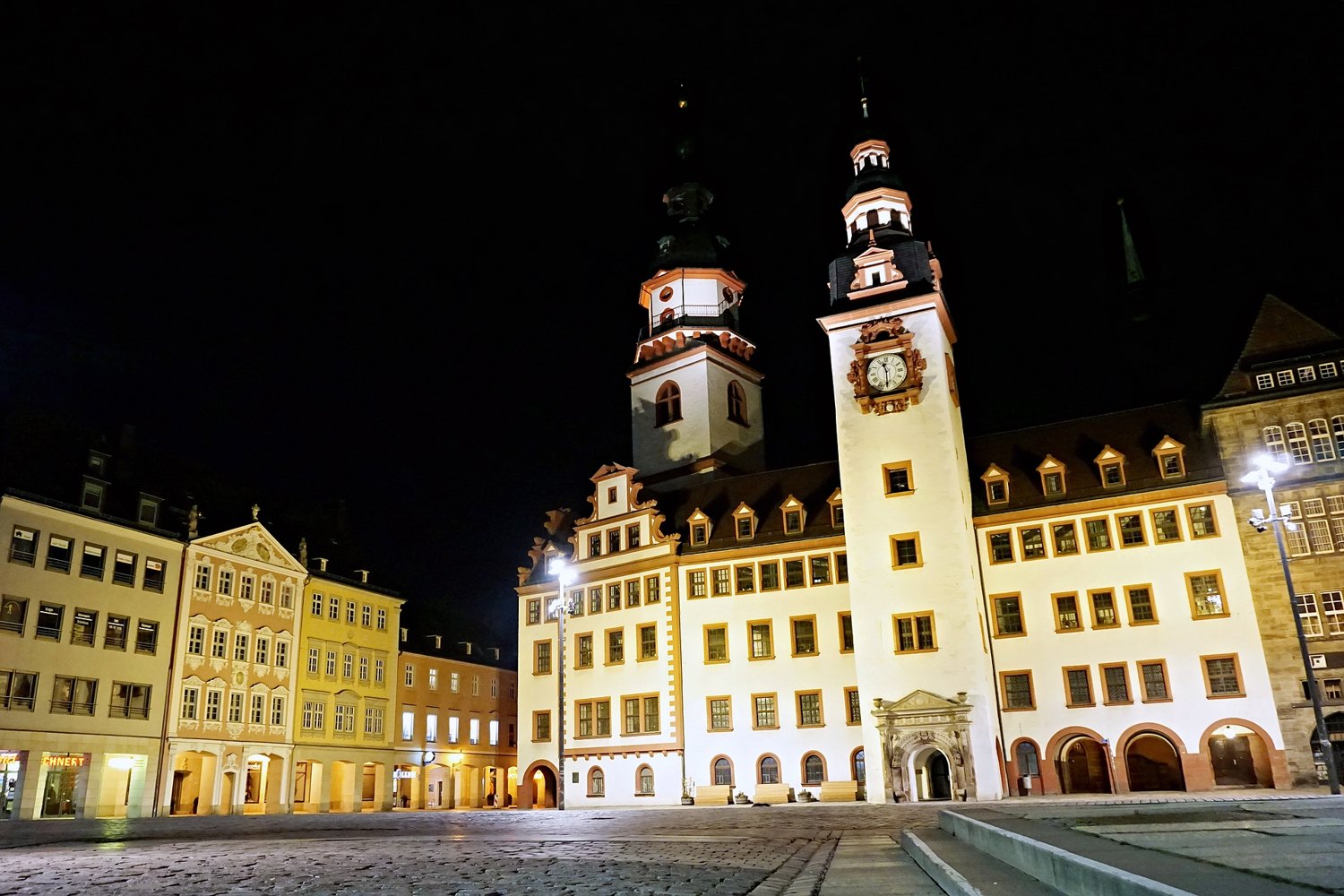 Old Town Hall and Siegert House beside the market square