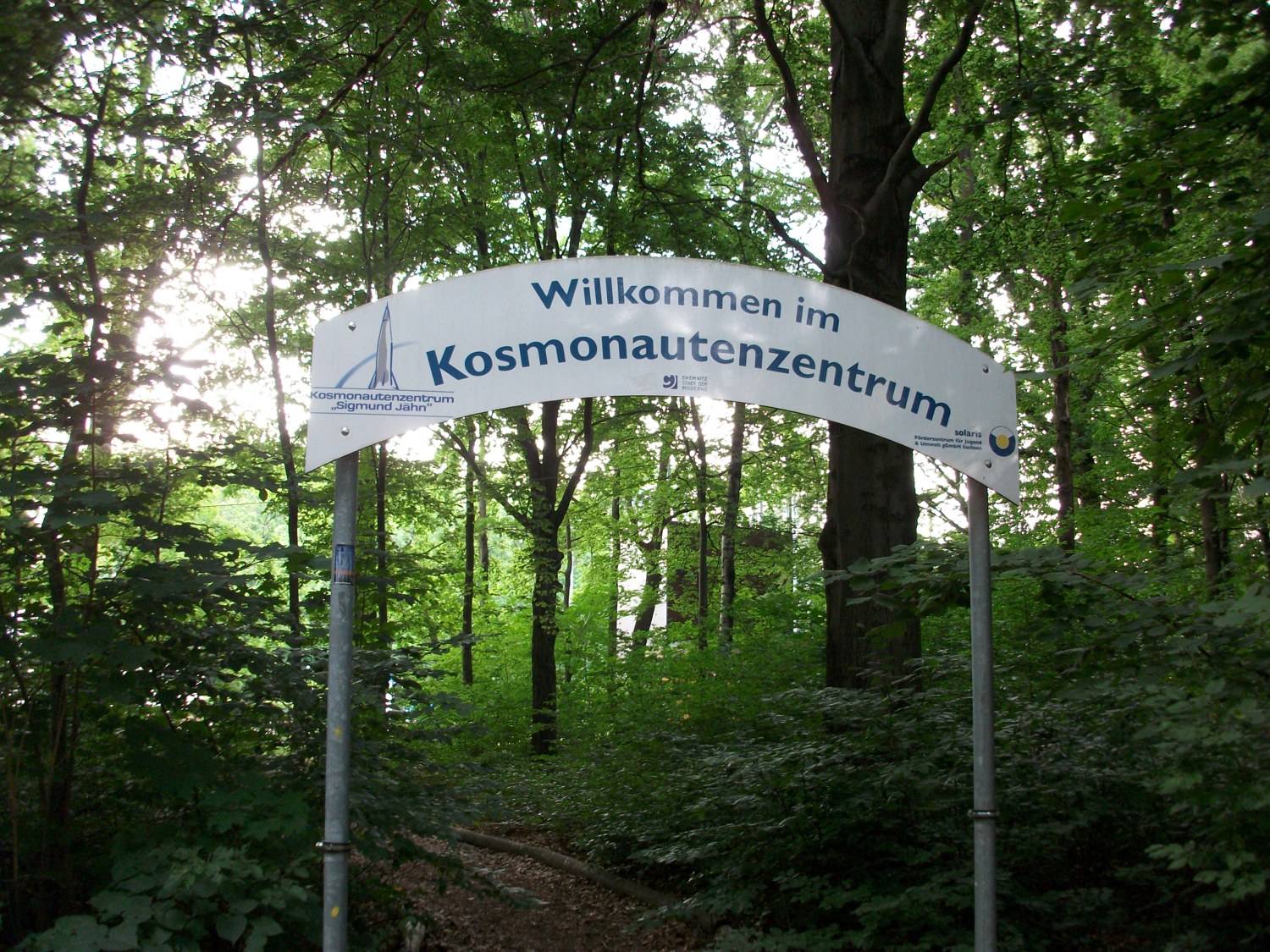 Entrance sign at the Cosmonaut Centre in Küchwald