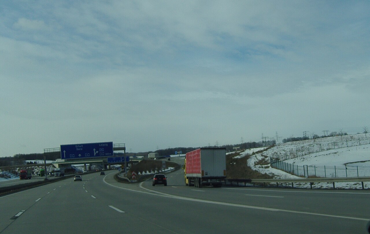 Motorway at the Chemnitz interchange