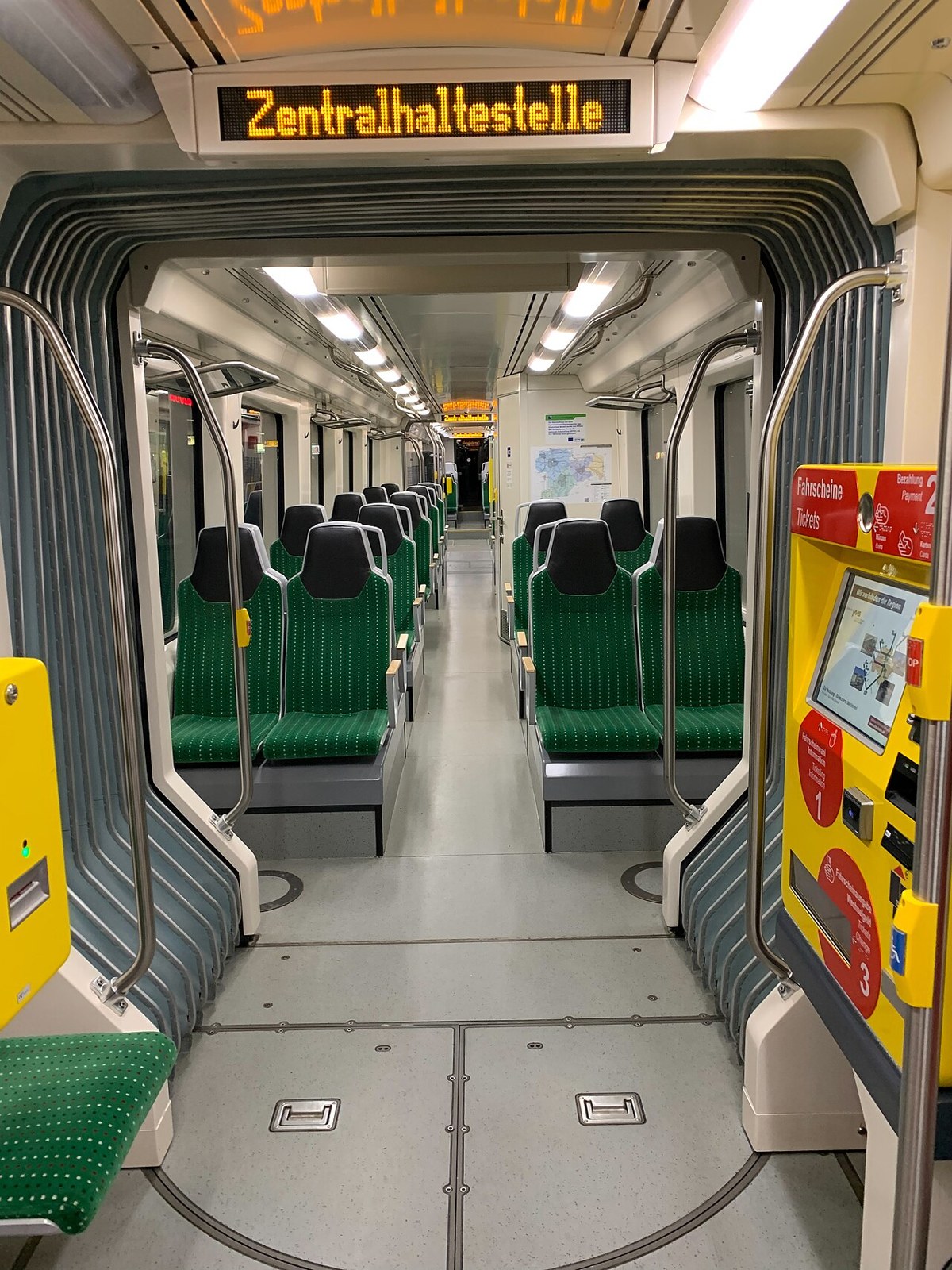 Interior of a Chemnitz Citylink tram-train