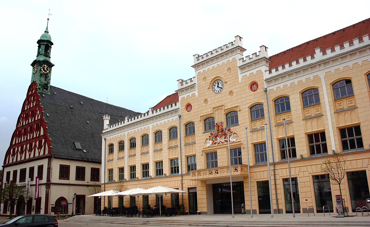 Buildings on Hauptmarkt in Zwickau