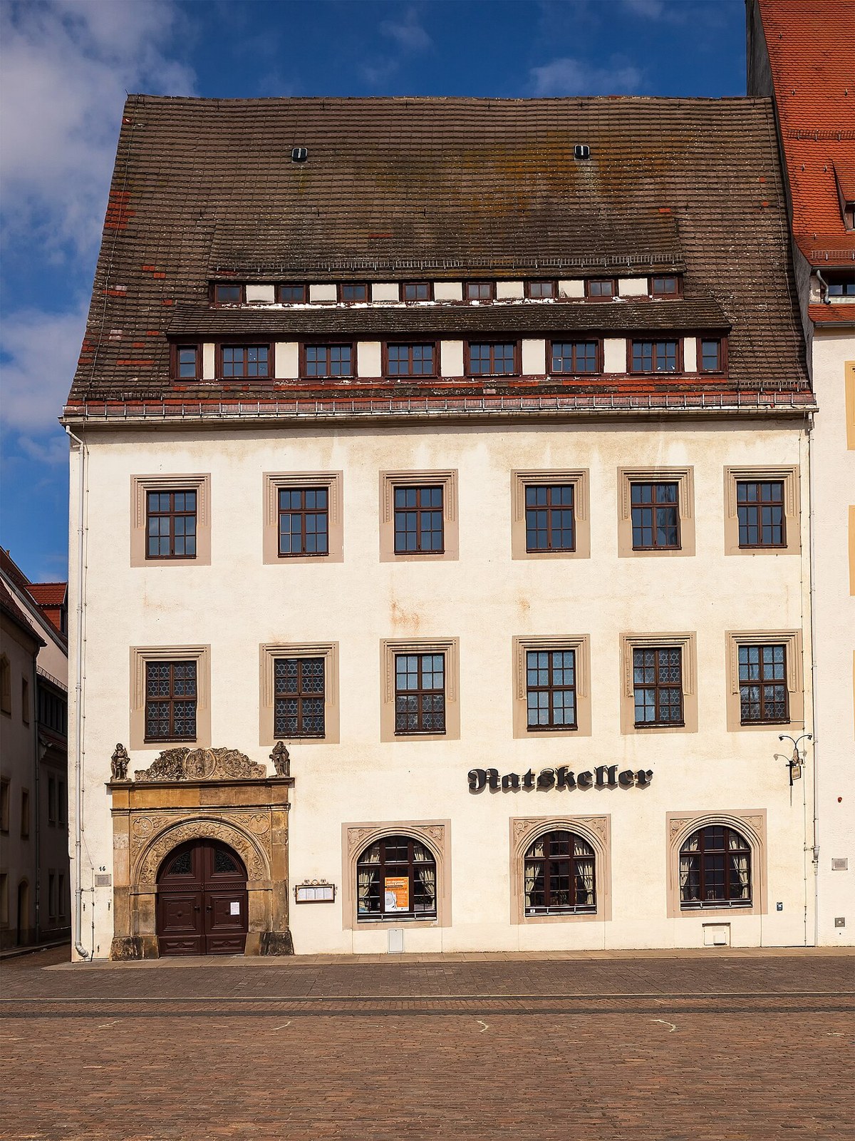 Ratskeller building on Obermarkt in Freiberg